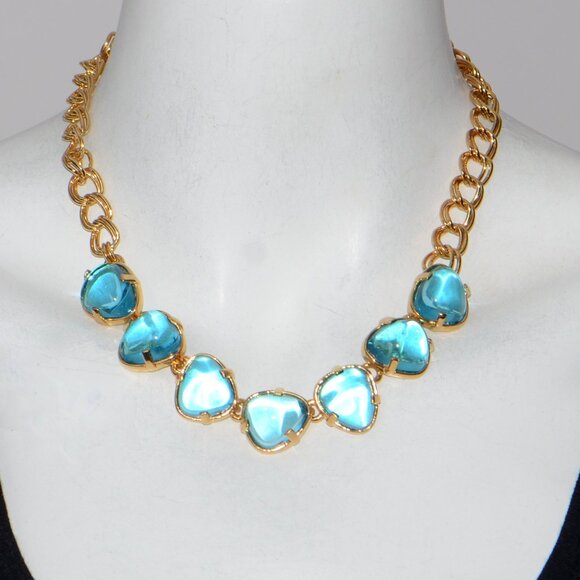 Kenneth Jay Lane KJL Gold-tone Resin Cabochon Necklace - Picture 1 of 6